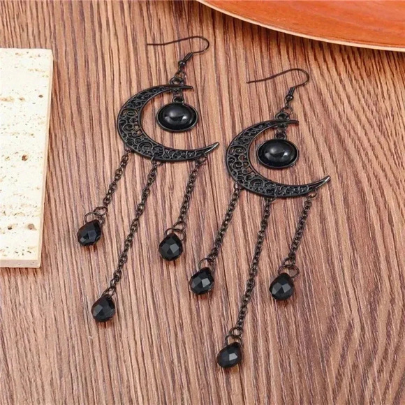 Moon earrings with hook - Picture 4 of 4